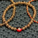 BaubleBar  Disney Minnie Mouse Mickey Mouse Gold Bead Stretch Bracelet Set of 3 Photo 5