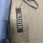 Vera Wang  White One Shoulder Dress Blue Steel Satin Sash VW360215 Bridesmaid 4‎ Photo 5