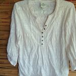 st. john's bay  L Lacy Cotton Blouse Top Photo 0