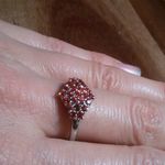 Indian Pink Crystal Platinum Bond Brass Ring (Size 9) Photo 6