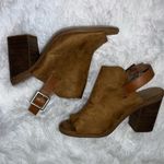 Cato  Tan Suede Bootie Back Strap Peep Toe Heel size 9 Photo 1