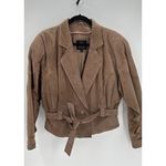 Vintage 80s Byrnes & Baker Belted suede Jacket Size Medium western NFR beige Photo 3