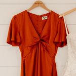 Show Me Your Mumu  Burnt Orange Luxe Satin Bridesmaid Dress - Rome Twist Gown Photo 6
