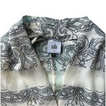 CAbi NEW  Off White Black Printed Scrollwork Sleeveless Tunic Tank Top Small Photo 4