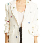 Cinq à Sept NEW NWT Cinq A Sept Khloe Floral Bead Boucle Blazer Jacket In Gardenia Off White Photo 0