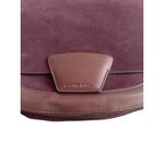 GERARD DAREL Purple Leather Suede Large Crossbody Saddle Handbag Photo 2