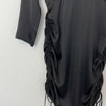 ZARA  Woman’s Ruched Skirt Satin Effect Dress Black Size Small Photo 4