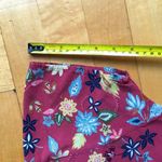 Pull & Bear  Floral, Button Up Cropped Top, Rust Orange, Blue, Yellow, Size M Photo 12