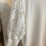 Elie Tahari White Floral Crochet Puff Sleeve Sweater Feminine Soft Coquette Girl Photo 7