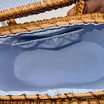 Vintage Handmade Wicker Basket and Leather Crossbody Bag Brown Photo 12