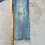 ZARA  Wide Leg Jeans Womens 8 Distressed Ripped Knee Light Wash High Rise Denim‎ Photo 7