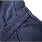 J Crew Women Navy Drapery Oxford Jumpsuit Long Sleeve Elastic Waist SZ 2 Blue Photo 6