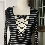 Urban Outfitters Project Social Striped Lace Up Knit Top Size XS Photo 3