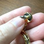 Vintage Womens Circle Hoop Stud Dangle Earrings Gold Tone Metal 70s 80s Photo 4