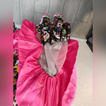 Forum Novelties Vibrant Skull Print Maxi Skirt with Pink Ruffle Photo 4