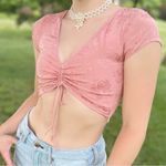 Urban Outfitters Motel by  Floral Jacquard Coquette  Adjustable Crop Top Photo 5