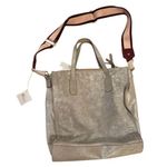 Erin Condren Silver Crossbody Bag with Pink Strap Gold Photo 0