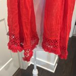 J.Crew NWT Linen Cotton Red Scarf approx 27”x 70” Photo 1