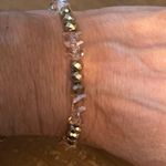 Erimish  gold and champagne glass bead stretch bracelet  Photo 2