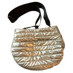 THINK ROYLN Messenger Quilted Metalic Silver Crossbody Bag, Removable Handle Photo 0