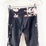 Athleta Magnolia Salutation Stash Pocket Leggings Floral Black Small Photo 6