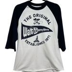 Disney  Parks Women’s Baseball Ringer Tee in White and Navy - Size M Photo 0