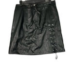 Karl Lagerfeld NWOT  Paris Faux Leather Lace Up Mini Skirt Black Size 4 Photo 5