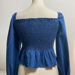 Mebon Boutique Peplum Blue Top Photo 4