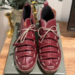 Spring Step 42 Nespea Ankle Comfort Wedge Booties Burgundy Leather Western NIB Photo 1