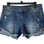 DL1961 Shorts Women 27 Blue Denim Distressed Karlie Boyfriend Bluegrass Raw Hem Photo 0