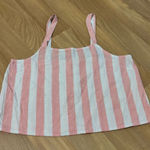 Abound  Cropped Linen Blend Striped Tank Top Small Photo 0