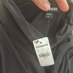 EXPRESS NWT  Ruched Mock Neck Strong Shoulder Back Cutout Mini Dress Black Sz XL Photo 7