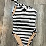 J.Crew One Shoulder Striped Swimsuit Womens Size 4 Bow Accent Bathing Suit Photo 0