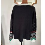 99 Jane Street Womens Medium Christmas Sweater Gnomes Sequin Holiday Black Photo 3