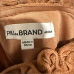 FIKA THE BRAND SUEDE RUFFLE TAN BROWN MINI DRESS SIZE M Size M Photo 7