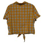 Arizona Jeans Arizona Jean‎ Co Yellow Blue Plaid Short Sleeve Button Front Blouse Size XXL Photo 1