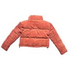 7 For All Mankind  XS‎ Corduroy Puffer Jacket Crop Full Zip High Neck Rust Orange Photo 1