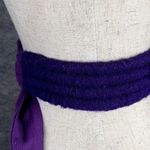 Vintage Womens Statement Belt Pig Purple Tie Waist Wide Fabric Retro 90s Photo 9