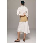 Maeve Anthro Layered Shirttail Midi Skirt Tan/White NWT Size M Photo 1