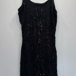 Verty Black Party Dress with Sequins & Fringed Hem Spaghetti Straps 1920’s Flapper LBD Photo 1