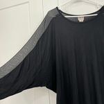Haute Hippie XS Black Mixed Media Modal 3/4 Dolman Sleeve Blouse Top Photo 3