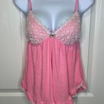 Victoria's Secret Victoria’s Secret Babydoll Pajama Tank Top Bubblegum Pink With Off White Daisy Coquette Lace Medium Photo 1