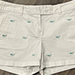 Vineyard Vines White w Green Whales Flat Front Chino Shorts Womens 2 Photo 0