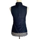 Banana Republic Navy Blue Lace Overlay Mock Turtleneck Sleeveless Blouse Size XS Photo 3