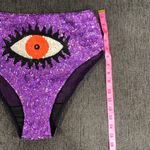 Discount Universe Sequin Evil Eye Stretchy Bathing Suit Bottoms Size XL Purple Photo 4