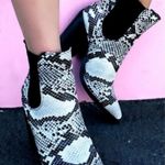 Bamboo Snakeskin Chunky Heel Slip On Bootie Photo 0