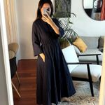 Jenni Kayne  Seersucker Shirt Dress dark blue cotton Size S striped Photo 1