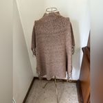 Steve Madden brown knit fringe trim poncho wrap with pockets one size Photo 9