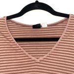 BDG Urban Outfitters Brown Striped V-neck Short Sleeve Tee Photo 1