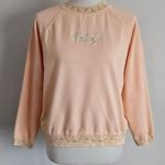 Vintage PS Sport 90s Peach Floral Embroidered Crewneck Sweatshirt Size Medium Photo 0